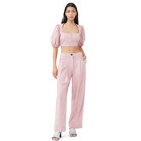 GANNI Drapey Melange Loose Mid Waist Pleat Pants size 44/US L - Picture 4 of 13